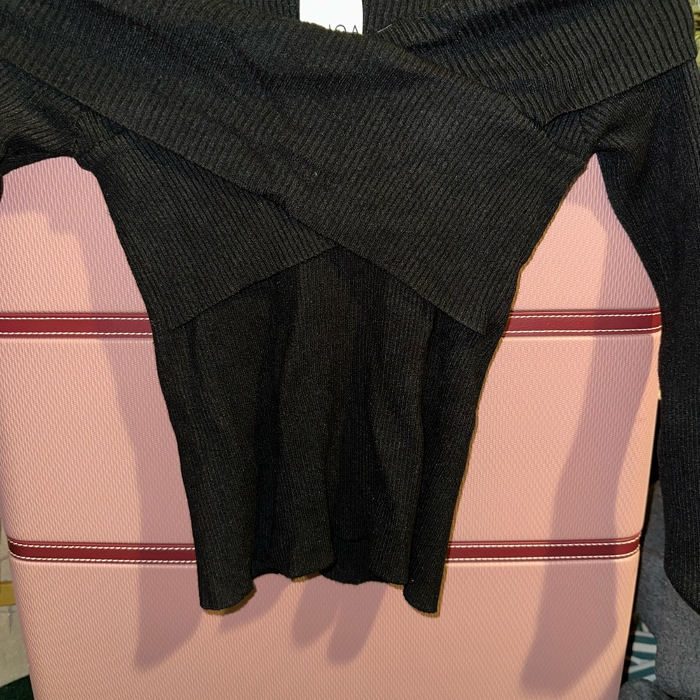Just one answer Black Ribbed Women's Sweater